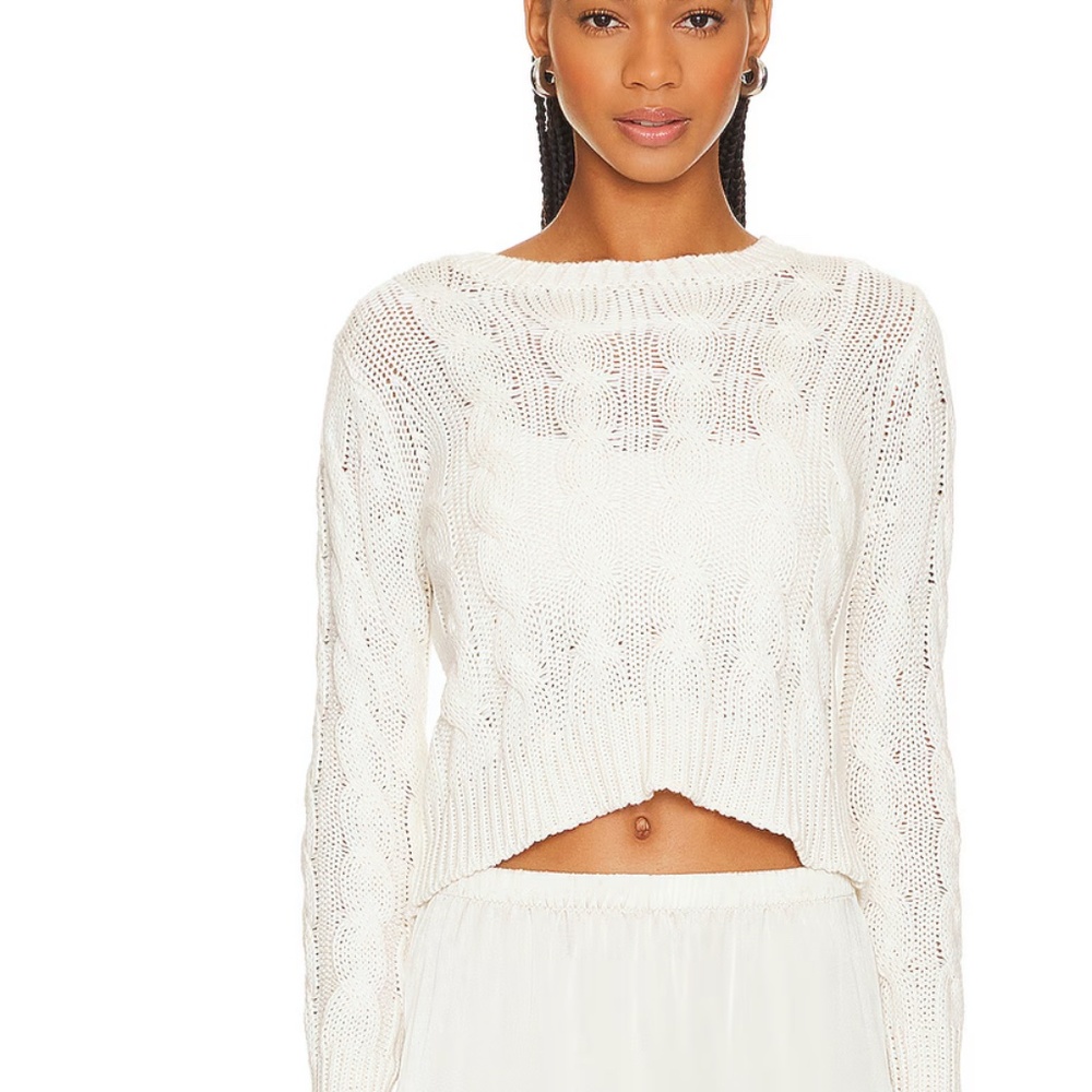 Sablyn Sydney Chunky Ivory Cable Knit Sweater-Gardenia Size Small Retail $410